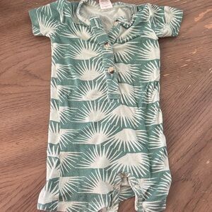 kate quinn Green and Cream Palm-Print One-Piece